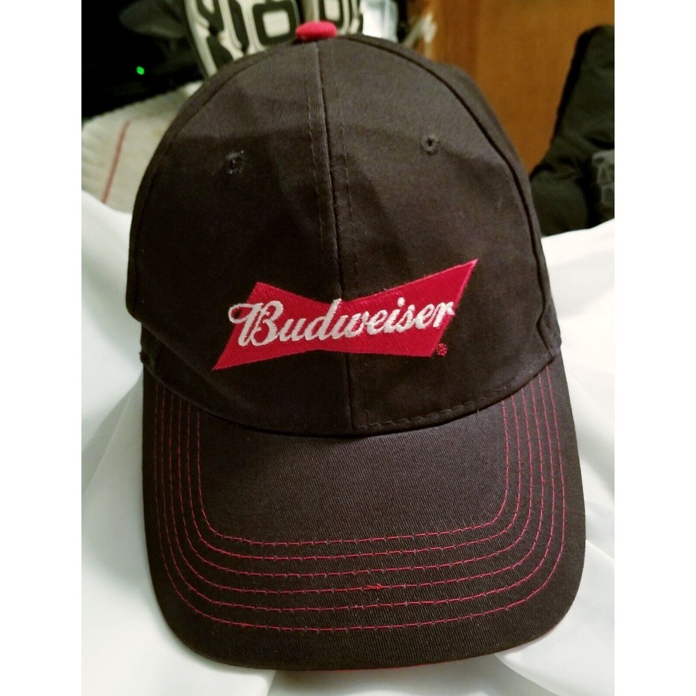 Vintage Budweiser Classic Logo USA Beer Adjustable Hat/‎ Cap~ Blue & Red